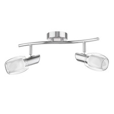 Plafonnier ELERA à deux flammes avec ampoules LED E14 frosted 424lm chacune