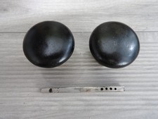 2 ANCIENS BOUTONS POIGNEES DE PORTE EMAILLEE LAITON SERRURE quincaillerie