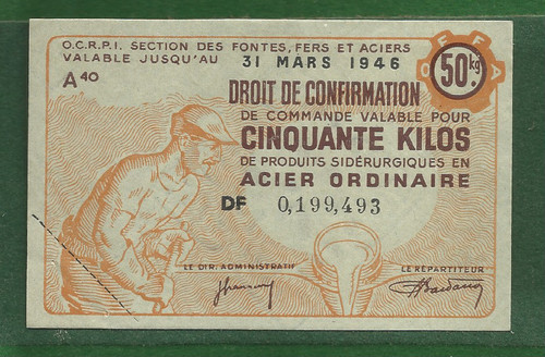Billet matière kilos - matière, 50