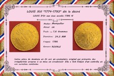 LOUIS XVI (1774-1793) Louis d’or à la tête nue 1786 N Montpellier atelier Rare