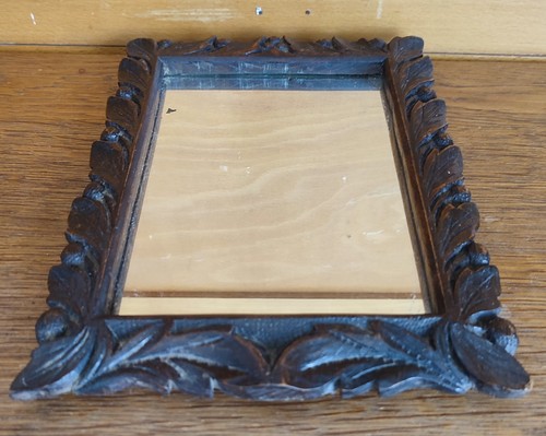 Miroir ancien bois sculpté - miroir,