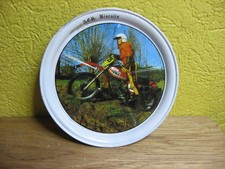 PLATEAU MONNAYEUR EN TOLE IMPRIMEE 1970' ACR BISCUIT OSSA 250 MOTO CROSS