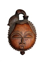 Masque Yaouré:/Yohouré surmonté d'un oiseau - Art africain
