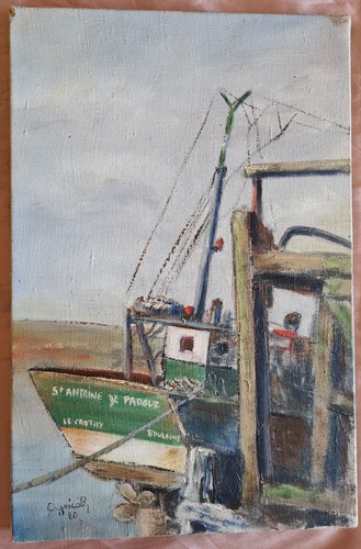 Huile sur toile bateau