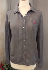 chemise grise banana moon femme taille 40 pois blancs manches longues