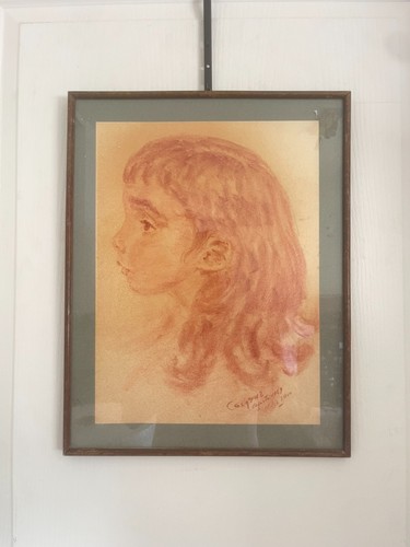 Ancien tableau sanguine - tableau,