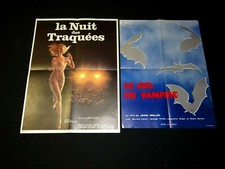 jean rollin LA NUIT DES TRAQUEES + LE VIOL DU VAMPIRE affiche cinema epouvante