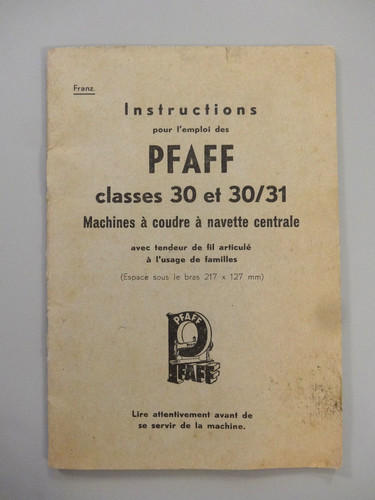 Mode emploi pfaff classes 30 - classes,
