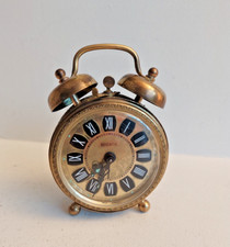 Ancien Petit Réveil Mécanique Mirage avec Deux Cloches en Laiton – West Germany