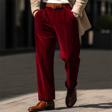 Hommes Velours Pantalon Droit
