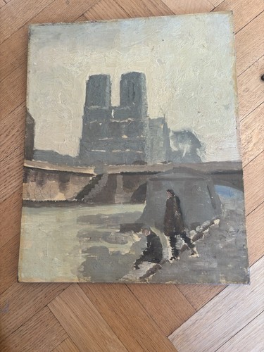 Huile sur panneau notre dame - sur, notre-dame
