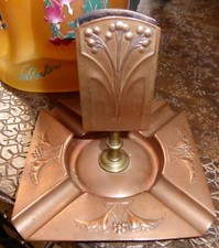 Secession viennoise jugendstil cendrier porte pyrogène cuivre repoussé