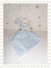 ㊴ - Doudou Peluche Lapin Blanc Bleu Noeud Papillon  Mouchoir Doudou et Compagnie