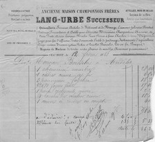 52 HAUTE-MARNE CHAUMONT, quincailler, Lang Urbe 1861 marbre, cuivre