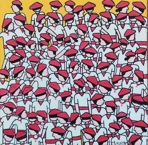 Tableau naif fêtes - fêtes, de