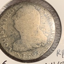 Rare 2 Sols Louis XVI Francois 1793 R Orléans sans lettre atelier