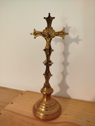 Crucifix autel ancien en - d'autel,