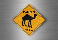Autocollant sticker voiture moto panneau australie attention danger chameau