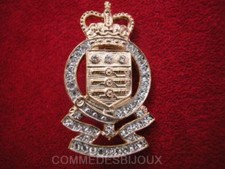 Broche "Armoiries Blason Couronne" N° 2 Crown cristal Blanc - Bijoux pur Vintage