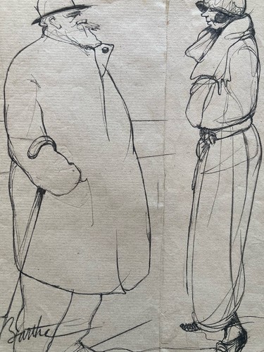 Dessin 1920 encre portrait art - encre,