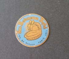 Plaque publicitaire Au Berceau Doré 93 bd Voltaire PARIS bébé couffin cradle 