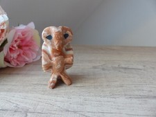 Ancien et Rare Statuette Chouette en Pierre Sculptée à la Main Vintage