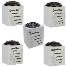 Memorial Rose Bol Tombe Fleur Vase Avec Diamanté Et 3D Fleurs - Choisir