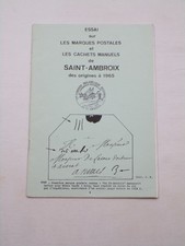 Essai sur les marques postales et les cachets manuels de Saint-Ambroix