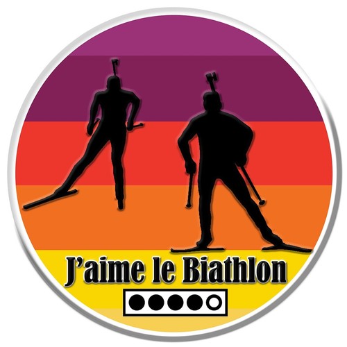 Sticker aime biathlon - j'aime,