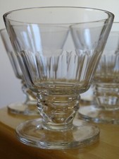 4 ANCIENS VERRES A VIN EN CRISTAL TAILLER DOUBLE RESERVOIR HT 8 CM 10 cls
