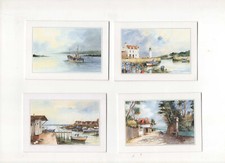 4 calendriers de poche aquarelles de Morlaine année 1996 et année 1997
