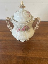 Sucrier porcelaine , fleurs et branchages Limoges 1900 rocaille