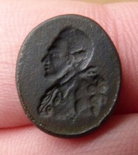 Camée intaille sceau en fer acier 18e siècle pour bague portrait homme