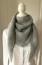 Châle gris perle argenté en alpaga laine et cachemire 