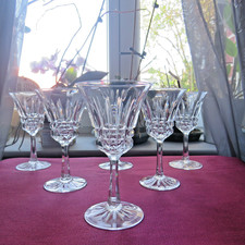 6 verres a vin ou a porto en cristal Villeroy et Boch modèle royal signé H 12,4