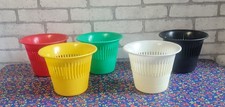 lot 5 cache pot plastique annees 70