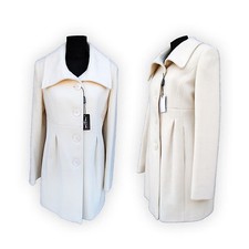 Manteau Femme " Coats&Coats " Modèle Parigi Blanc Variées Tailles Laine &