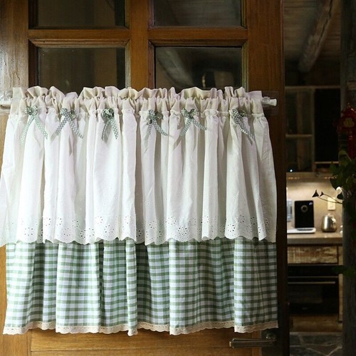 Rideaux vichy vert - rideaux,