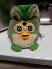 furby vert tigré beige peluche fr 1ere generation tiger hasbro