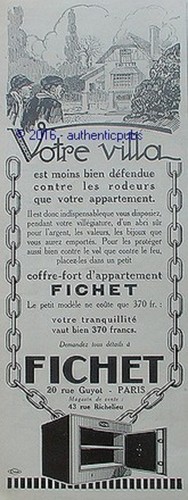 Publicite fichet coffre fort - publicite,