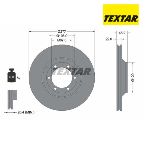 Brake disc textar 92149400 - disc,