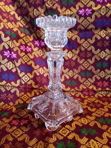 Bougeoir verre pressé - en,