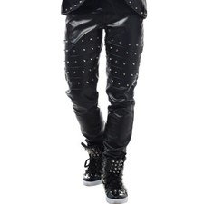 Hommes Punk Rivets PU Cuir
