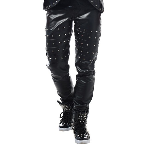 Hommes punk rivets cuir - pu,