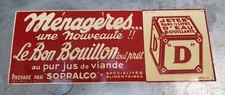  tôle litho publicitaire Bouillon "D" Sopralco Années 50 No Kub/Maggi/Oxo BE