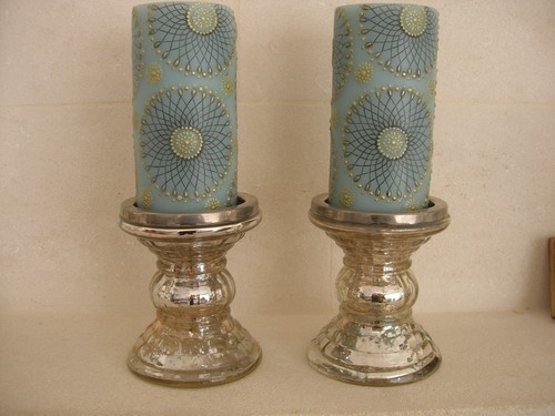 Paire bougeoirs verre - paire,