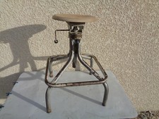 ancien tabouret  siege chaise bureau usine atelier deco industriel france