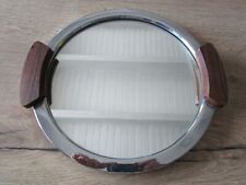 Plateau rond Miroir ancien art déco poignées en bois cadre en alu
