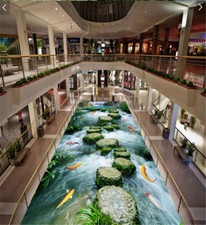 Poisson Enthousiaste 3D Sols Mural Photo Papier Peint Maison Imprimer Décoration