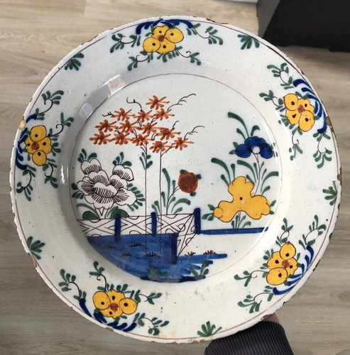 Beau plat faience xviiiéme - faience,